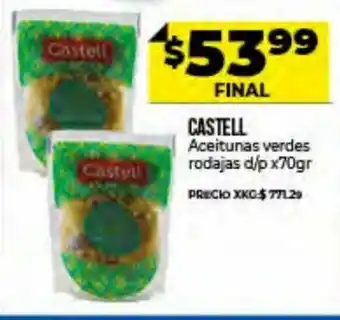 Supermayorista Vital Castell Aceitunas verdes rodajas d/p x 70gr oferta