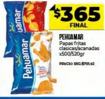 Supermayorista Vital Pehuamar Papas fritas clasicas/acanadas x 500/520gr oferta
