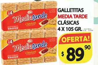 Supermercados Mariano Max Galletitas Media Tarde Clasicas 4 x 105gr oferta