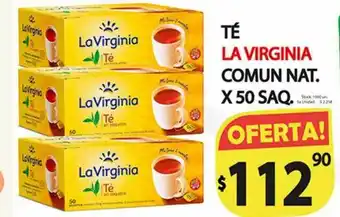 Supermercados Mariano Max Té La Virginia Comun Nat. x 50saq oferta