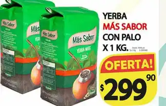 Supermercados Mariano Max Yerba Más Sabor Con Palo x 1kg oferta