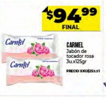 Supermayorista Vital Carmel Jabón de tocador rosa 3u x 125gr oferta