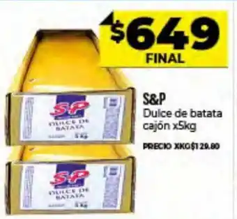 Supermayorista Vital S&P Dulce de batata cajón x 5kg oferta