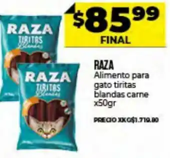 Supermayorista Vital Raza Alimento para gato tiritas blandas carne x 50gr oferta