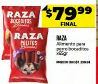 Supermayorista Vital Raza Alimento para perro bocaditos x 65gr oferta