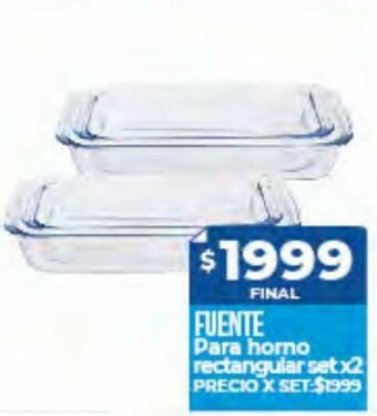 Supermayorista Vital Fuente Para Horno rectangular set x2 oferta