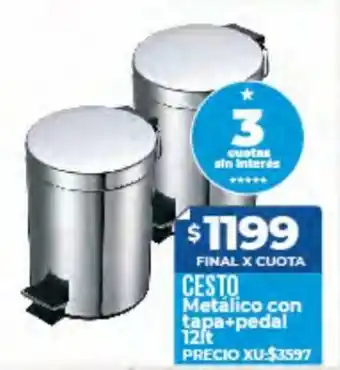 Supermayorista Vital Cesto Metálico con tapa oferta
