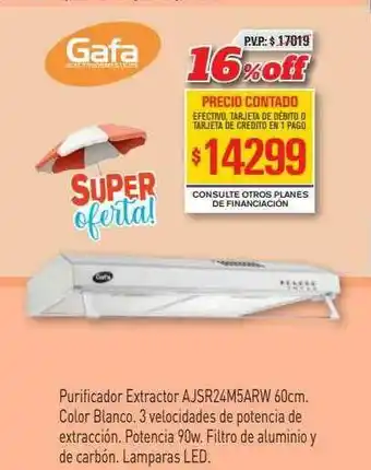 Red del Hogar Purificador Extractor Ajsr24m5arw 60cm Gafa oferta