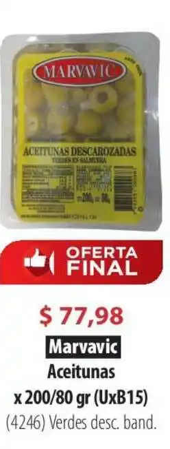 Parodi Marvavic Aceitunas Verdes Desc. Band. 200/80gr oferta