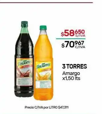 Nini Mayorista 3 Torres Amargo x 1,50lts oferta