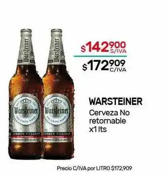 Nini Mayorista Warsteiner Cerveza No Retornable x 1lts oferta