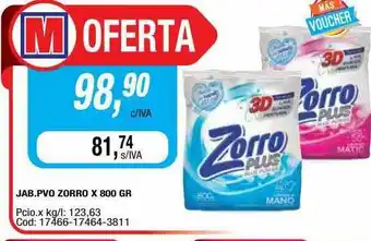 Maxiconsumo Jab.polvo Zorro x 800gr oferta