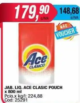 Maxiconsumo Jab. Liq. Ace Clasic Pouch x 800ml oferta