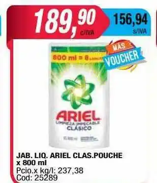 Maxiconsumo Jab. Liq. Ariel Clas. Pouch x 800ml oferta