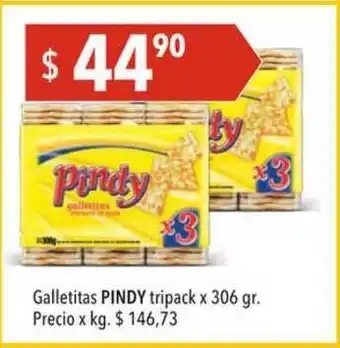 Hergo Galletitas Pindy Tripack x 306 gr oferta