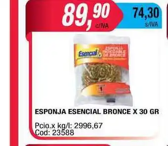 Maxiconsumo Esponja Esencial Bronce X 30Gr oferta