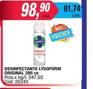 Maxiconsumo Desinfectante Lysoform Original 285cc oferta