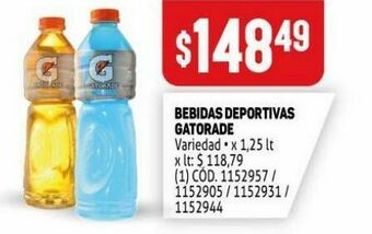 Makro Bebida deportiva gatorade oferta