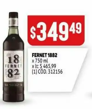 Makro Vino fernet 1882 oferta