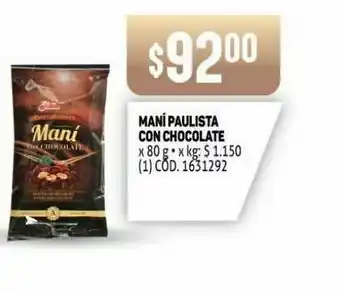 Makro Maní con chocolate paulista oferta