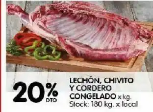 Disco Lechón, chivito y cordero congelado x kg -20% oferta