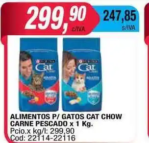Maxiconsumo Alimentos P- Gatos Cat Chow Carne Pescado x 1kg oferta