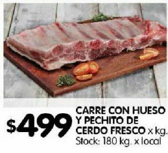 Disco Carre con hueso y pechito de cerdo fresco kg oferta