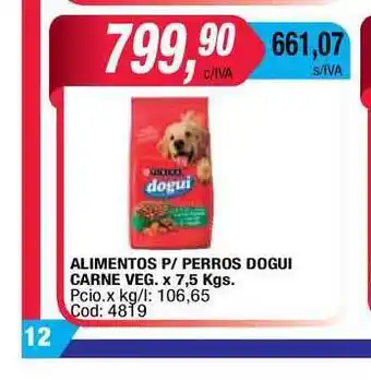 Maxiconsumo Alimentos P- Perros Dogui Carne Veg. x 7,5kgs oferta