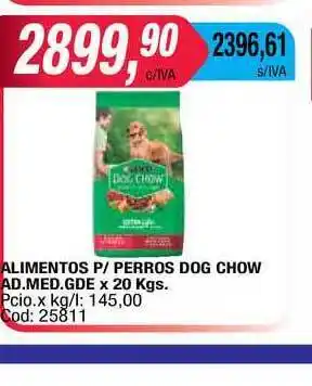Maxiconsumo Alimentos P- Perros Dog Chow Ad. Med. Gde x 20kgs oferta