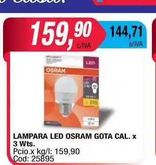Maxiconsumo Lampara Led Osram Gota Cal. X 3 Wts. oferta