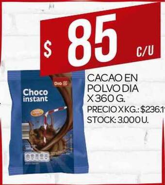 Supermercados DIA Cacao En Polvo Dia x 360g oferta