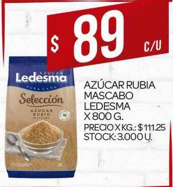 Supermercados DIA Azúcar Rubia Mascabo Ledesma 800g oferta