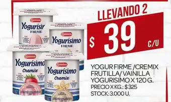 Supermercados DIA Yogur Firme Cremix Frutilla Vainilla Yogurisimo 120g oferta