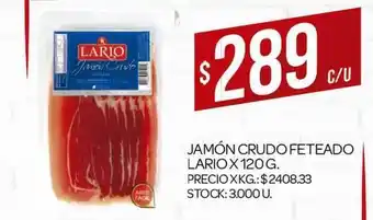 Supermercados DIA Jamón Crudo Feteado Lario 120g oferta