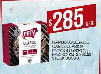 Supermercados DIA Hamburguesa De Carne Clásica Paty 4 u (320g) oferta