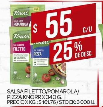 Supermercados DIA Salsa Filetto Pomarola Pizza Knorr 340g oferta