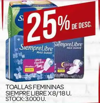 Supermercados DIA Toallas Femininas Siempre Libre 8/18u oferta