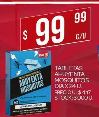 Tabletas Ahuyenta Mosquitos Dia 24u