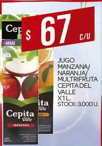 Supermercados DIA Jugo Manzana Naranja Multifruta Cepita Del Valle 1L oferta