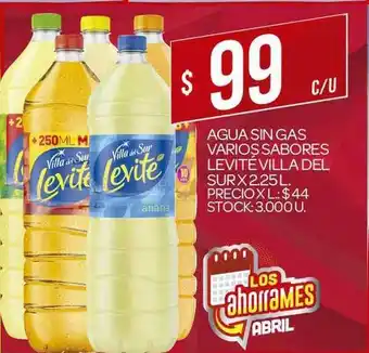Supermercados DIA Agua Sin Gas Varios Sabores Levité Villa Del Sur 2.25L oferta