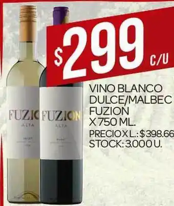 Supermercados DIA Vino Blanco Dulce Malbec Fuzion 750ml oferta