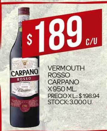 Supermercados DIA Vermouth Rosso Carpano 950ml oferta