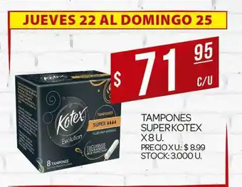Supermercados DIA Tampones Super Kotex 8 u oferta