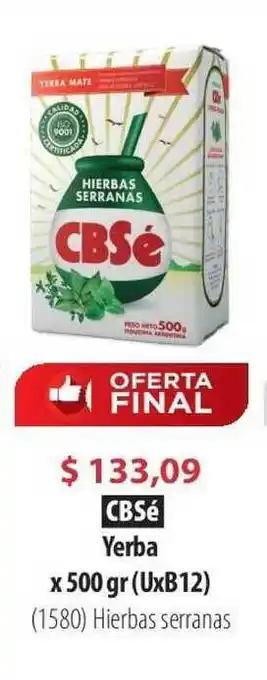 Parodi CBSé Yerba X 500gr (UxB12) oferta