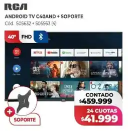 Naldo Lombardi RCA android tv c40and + soporte oferta