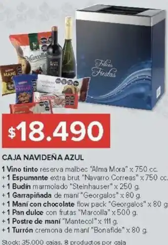 Carrefour Caja navideña azul oferta