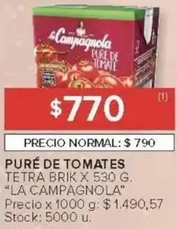 Carrefour La campagnola puré de tomates tetra brik oferta