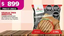 Carrefour Granja tres arroyos hamburguesas de pollo oferta