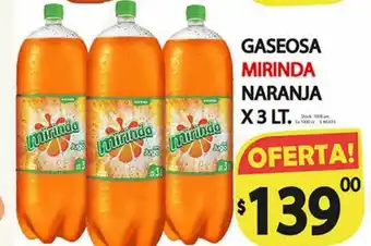 Supermercados Mariano Max Gaseosa Mirinda Naranja x 3 Lt. oferta