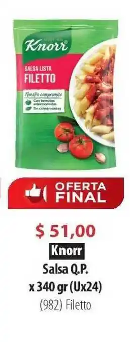 Parodi Knorr Salsa Q.P. x 340gr (Ux24) oferta